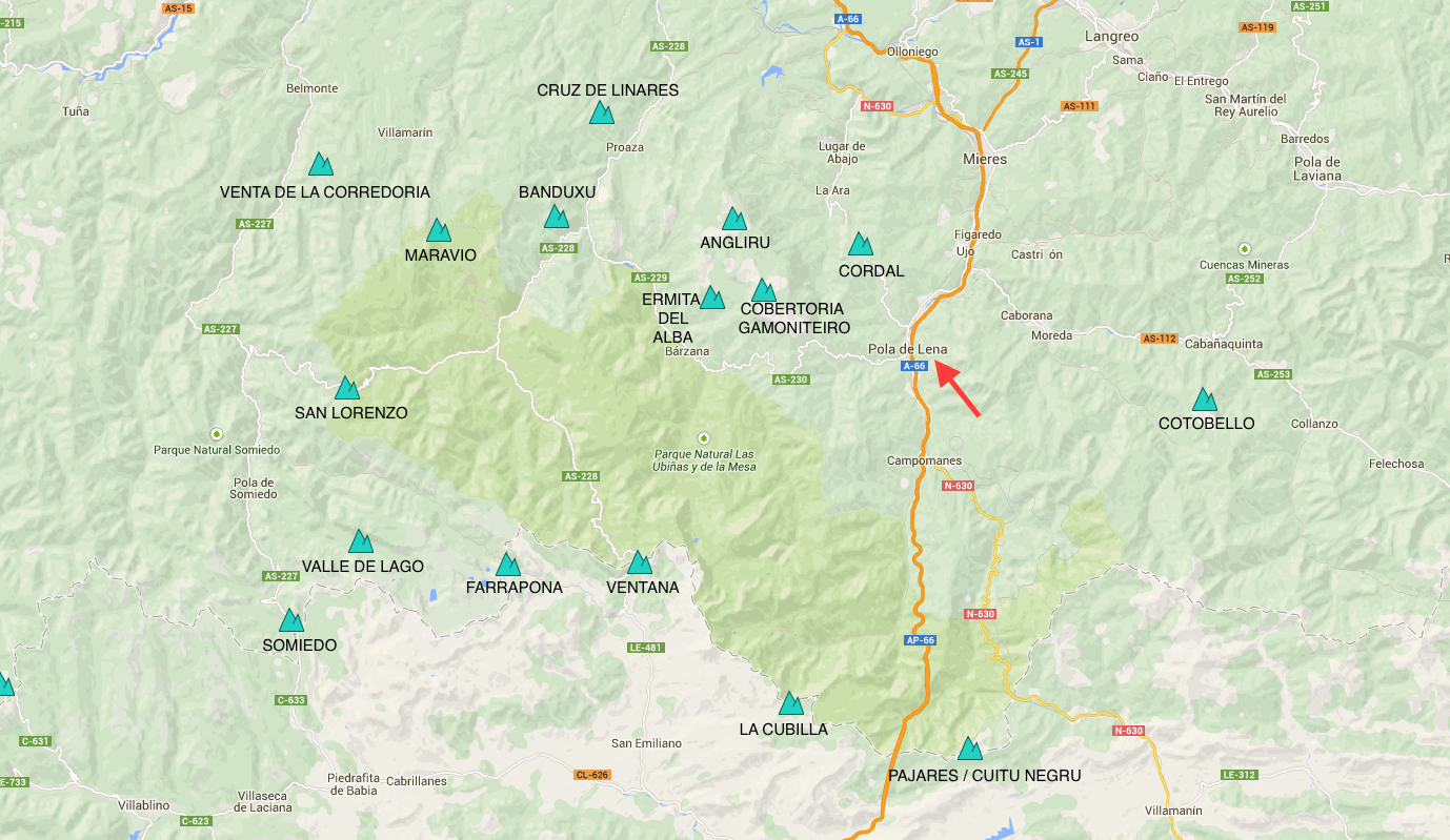 MAPA POLA DE LENA Puertos
